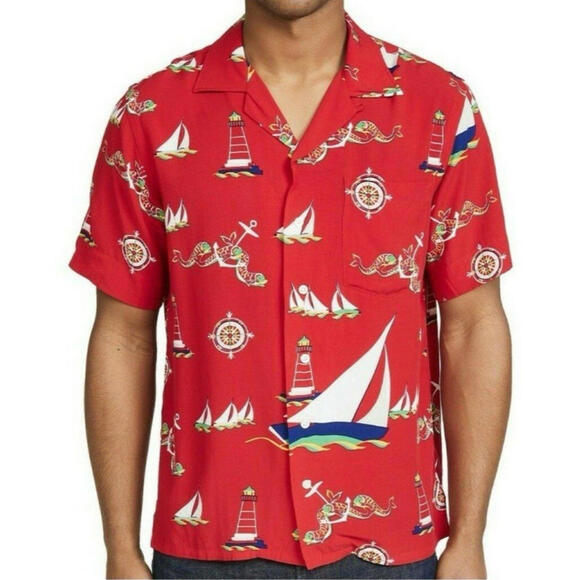Ralph Lauren Other - Polo Ralph Lauren Custom Fit Mens S Nautical Button Up Shirt Short Sleeve Red